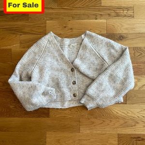 Beige Crop Top Cardigan